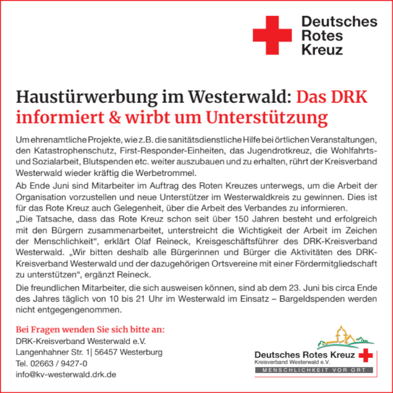 Haustürwerbung DRK
